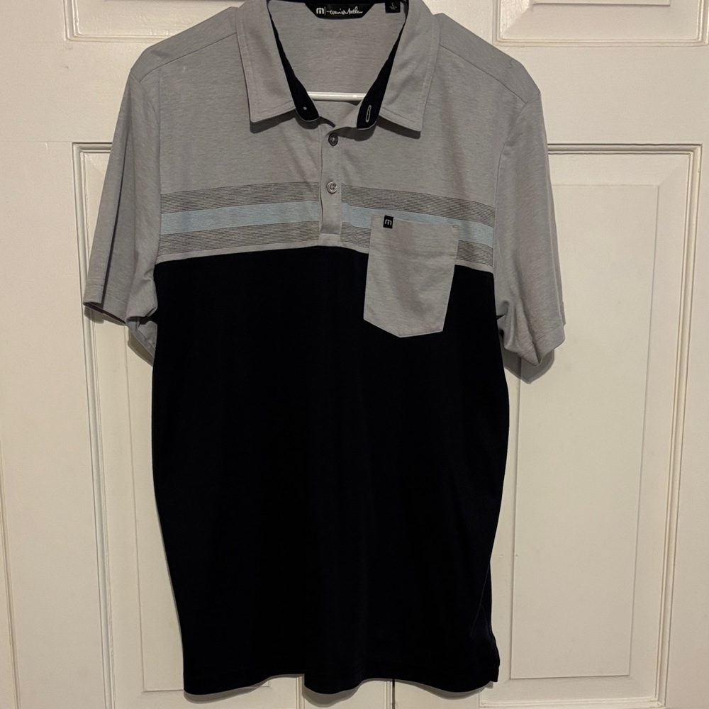 Travis Mathew Gray and Black Polo Shirt